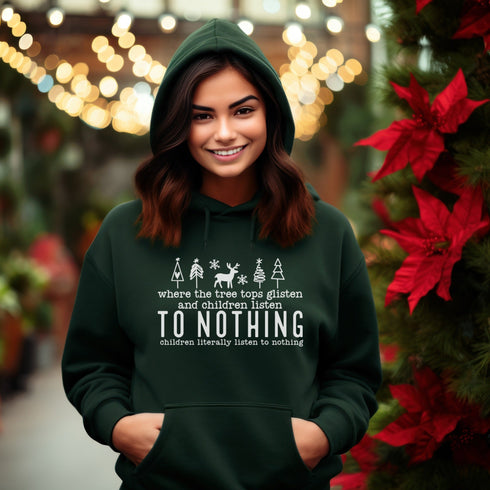 C & Win Sports Where The Tree Tops Glisten Hoodie Forest Green / S - C & Win Sports
